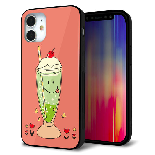 iPhone12 mini 強化ガラス＆TPUスマホケース ガラプリ【MA900 クリームソーダ】