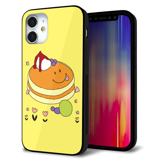 iPhone12 mini 強化ガラス＆TPUスマホケース ガラプリ【MA901 パンケーキ】