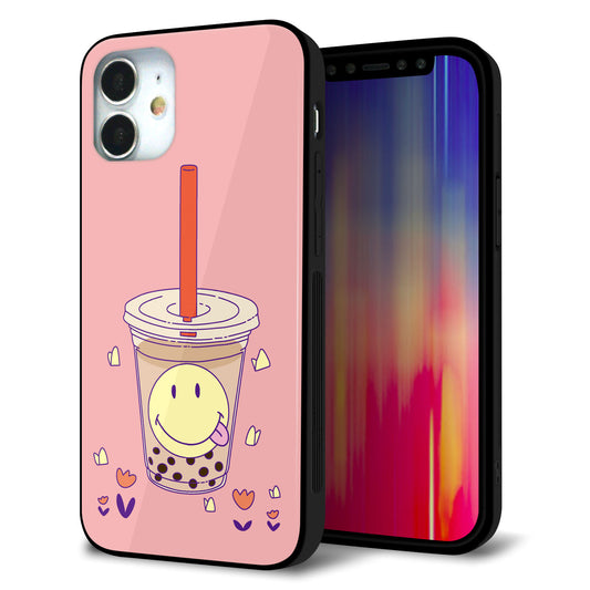 iPhone12 mini 強化ガラス＆TPUスマホケース ガラプリ【MA903 タピオカ】