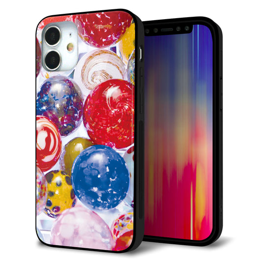 iPhone12 mini 強化ガラス＆TPUスマホケース ガラプリ【MA935 ヨーヨー】