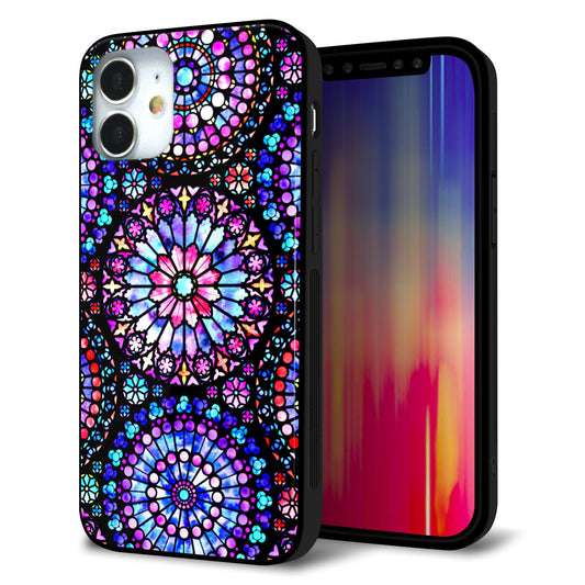 iPhone12 mini 強化ガラス＆TPUスマホケース ガラプリ【MA953 パターン柄 A】