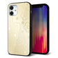 iPhone12 mini 強化ガラス＆TPUスマホケース ガラプリ【SC842 エンボス風デイジーシンプル（ベージュ）】