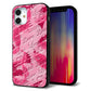 iPhone12 mini 強化ガラス＆TPUスマホケース ガラプリ【SC845 フラワーヴェルニLOVE濃いピンク（ローズアンディアン）】