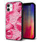 iPhone12 mini 強化ガラス＆TPUスマホケース ガラプリ【SC847 フラワーヴェルニ花濃いピンク（ローズアンディアン）】