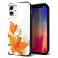 iPhone12 mini 強化ガラス＆TPUスマホケース ガラプリ【SC848 ユリ（オレンジ）】