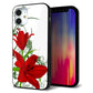 iPhone12 mini 強化ガラス＆TPUスマホケース ガラプリ【SC850 ユリ（レッド）】