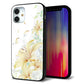 iPhone12 mini 強化ガラス＆TPUスマホケース ガラプリ【SC851 ユリ（ホワイト）】