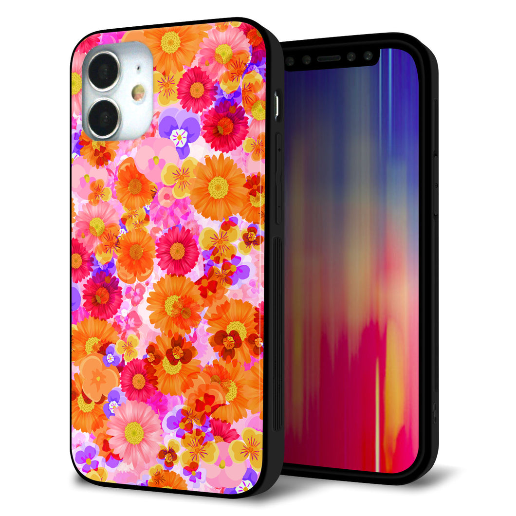 iPhone12 mini 強化ガラス＆TPUスマホケース ガラプリ【SC869 リバティプリント フルールドパルファン（ピンク）】