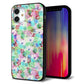 iPhone12 mini 強化ガラス＆TPUスマホケース ガラプリ【SC872 リバティプリント プレスドフラワー（グリーン）】