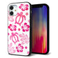 iPhone12 mini 強化ガラス＆TPUスマホケース ガラプリ【SC879 ハワイアンアロハホヌ（ピンク）】