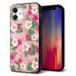 iPhone12 mini 強化ガラス＆TPUスマホケース ガラプリ【SC882 ハワイアンアロハレトロ（ピンク）】