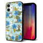 iPhone12 mini 強化ガラス＆TPUスマホケース ガラプリ【SC883 ハワイアンアロハレトロ（ブルー）】