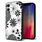 iPhone12 mini 強化ガラス＆TPUスマホケース ガラプリ【SC912 花柄モノトーン 01】