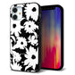 iPhone12 mini 強化ガラス＆TPUスマホケース ガラプリ【SC915 花柄モノトーン 04】