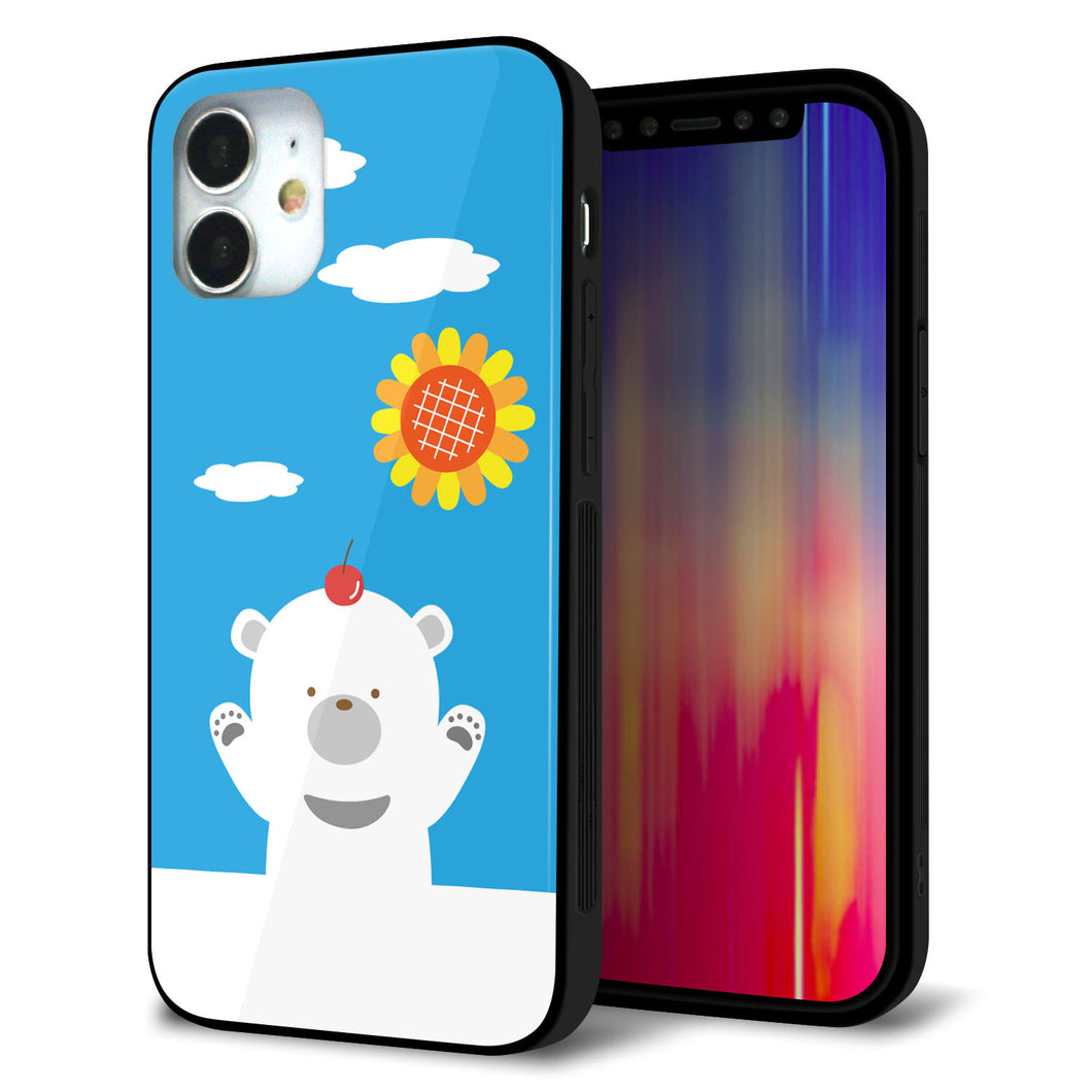 iPhone12 mini 強化ガラス＆TPUスマホケース ガラプリ【TA017 夏くま】