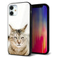 iPhone12 mini 強化ガラス＆TPUスマホケース ガラプリ【VA801 笑福ねこ】