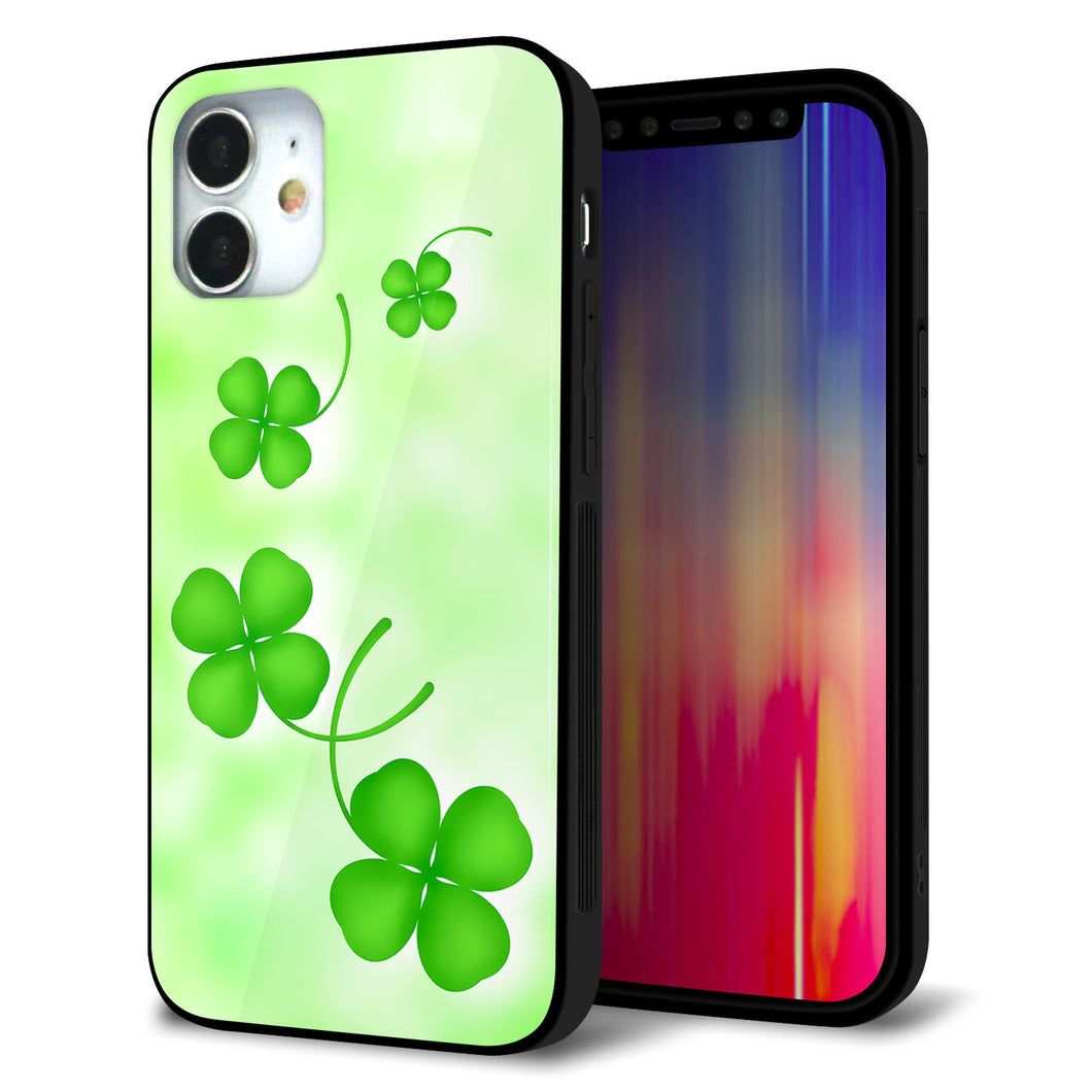iPhone12 mini 強化ガラス＆TPUスマホケース ガラプリ【VA819 まいおりる幸運】