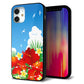 iPhone12 mini 強化ガラス＆TPUスマホケース ガラプリ【VA821 ハイビスカスと青空】