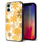iPhone12 mini 強化ガラス＆TPUスマホケース ガラプリ【VA959 重なり合う花 オレンジ】