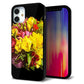 iPhone12 mini 強化ガラス＆TPUスマホケース ガラプリ【YI883 フラワー４】