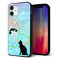 iPhone12 mini 強化ガラス＆TPUスマホケース ガラプリ【YJ329 魔法陣猫 キラキラ パステル】