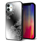 iPhone12 mini 強化ガラス＆TPUスマホケース ガラプリ【YJ340 モノトーン 雪の結晶 】