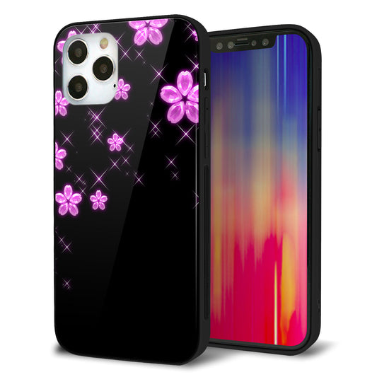 iPhone12 Pro 強化ガラス＆TPUスマホケース ガラプリ【019 桜クリスタル】
