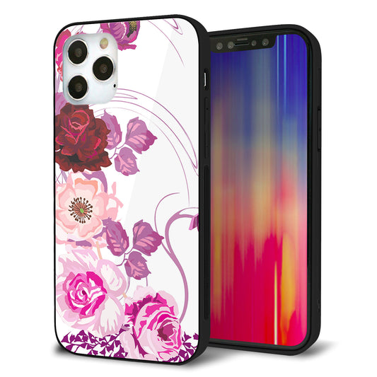 iPhone12 Pro 強化ガラス＆TPUスマホケース ガラプリ【116 ６月のバラ】