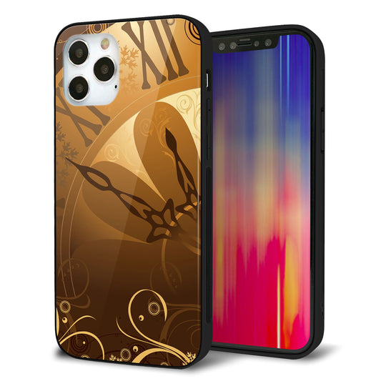 iPhone12 Pro 強化ガラス＆TPUスマホケース ガラプリ【185 時を刻む針】