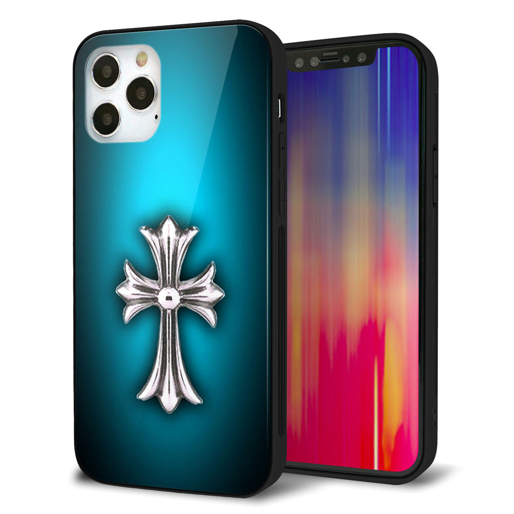 iPhone12 Pro 強化ガラス＆TPUスマホケース ガラプリ【334 クロスブルー】