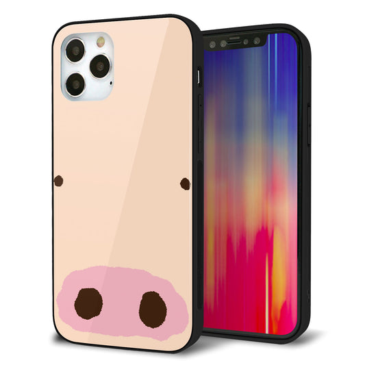iPhone12 Pro 強化ガラス＆TPUスマホケース ガラプリ【353 ぶた】