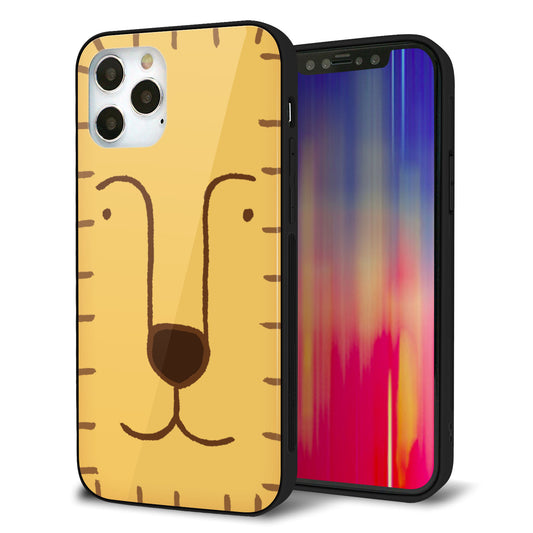 iPhone12 Pro 強化ガラス＆TPUスマホケース ガラプリ【356 らいおん】