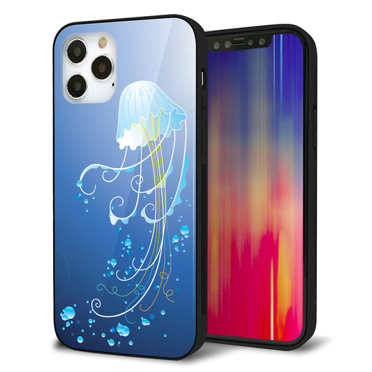 iPhone12 Pro 強化ガラス＆TPUスマホケース ガラプリ【362 ジェリーフィシュ】