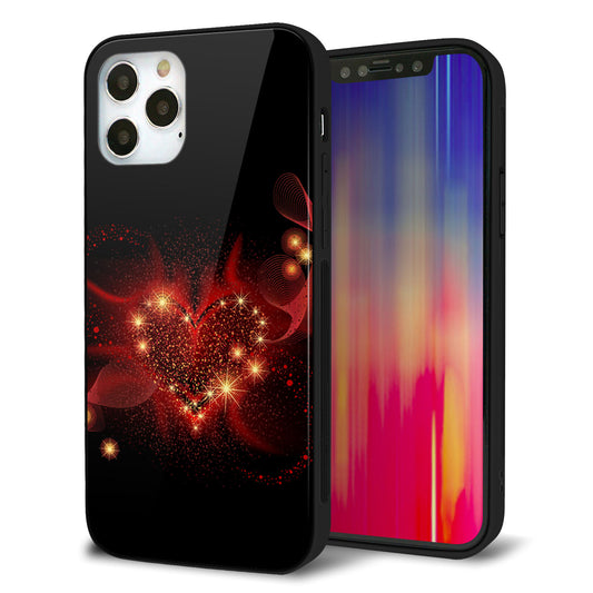 iPhone12 Pro 強化ガラス＆TPUスマホケース ガラプリ【382 ハートの創生】
