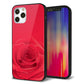 iPhone12 Pro 強化ガラス＆TPUスマホケース ガラプリ【395 赤いバラ】
