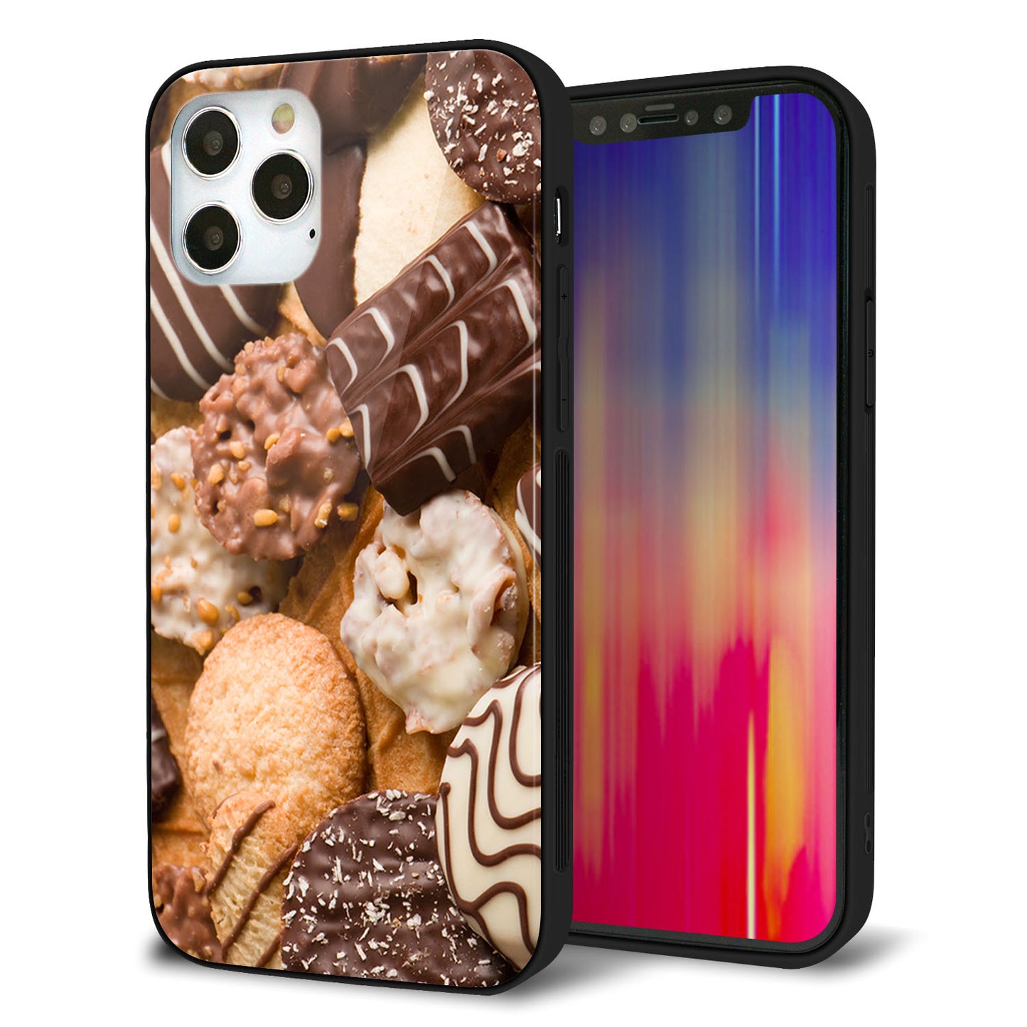 iPhone12 Pro 強化ガラス＆TPUスマホケース ガラプリ【442 クッキー mix】