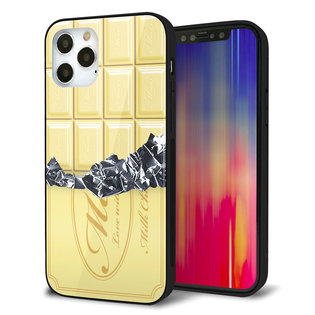 iPhone12 Pro 強化ガラス＆TPUスマホケース ガラプリ【553 板チョコ?ホワイト】
