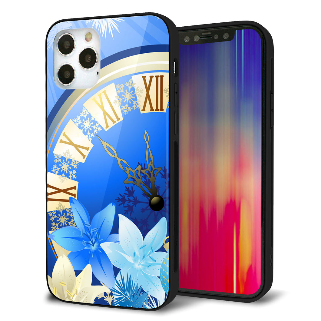 iPhone12 Pro 強化ガラス＆TPUスマホケース ガラプリ【601 静寂なる青い時】