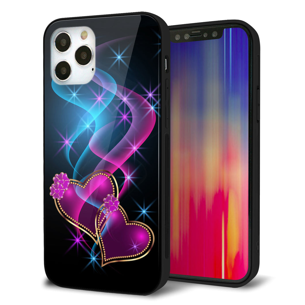 iPhone12 Pro 強化ガラス＆TPUスマホケース ガラプリ【1138 ゆれるハート】