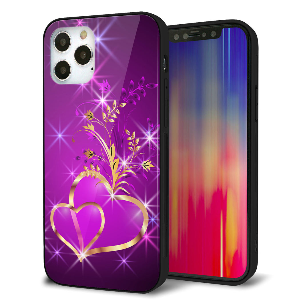 iPhone12 Pro 強化ガラス＆TPUスマホケース ガラプリ【1139 舞い降りるハート】