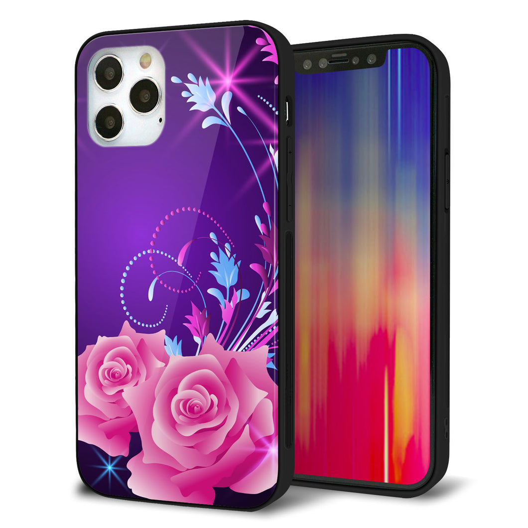 iPhone12 Pro 強化ガラス＆TPUスマホケース ガラプリ【1177 紫色の夜】
