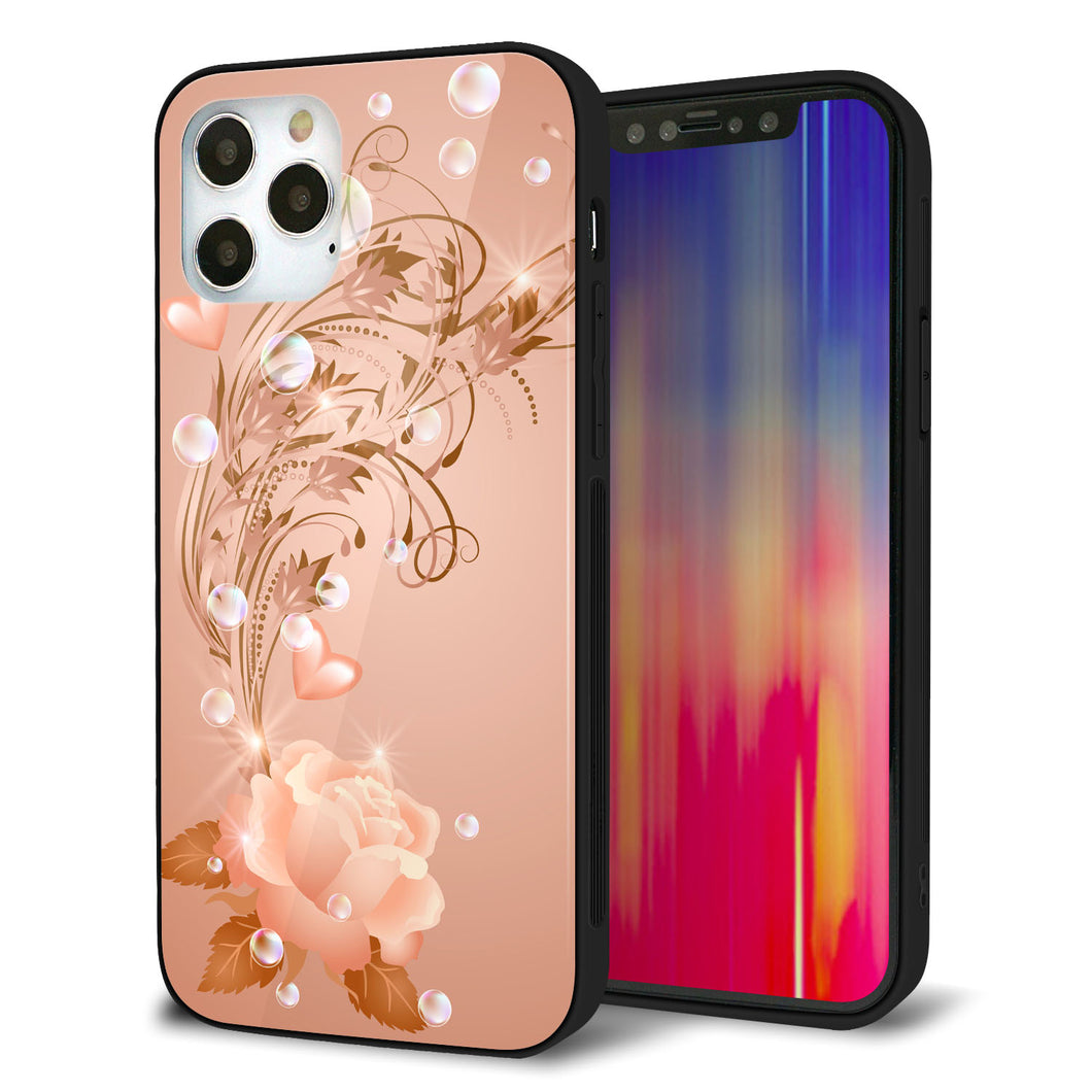 iPhone12 Pro 強化ガラス＆TPUスマホケース ガラプリ【1178 ラブリーローズ】