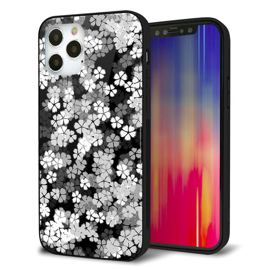 iPhone12 Pro 強化ガラス＆TPUスマホケース ガラプリ【1332 夜桜】