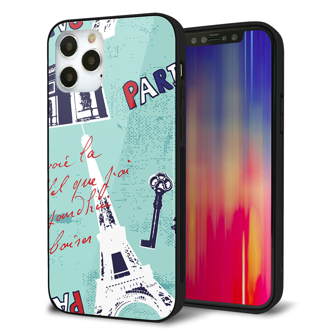 iPhone12 Pro 強化ガラス＆TPUスマホケース ガラプリ【EK812 ビューティフルパリブルー】