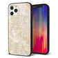 iPhone12 Pro 強化ガラス＆TPUスマホケース ガラプリ【KM872 大理石パール】