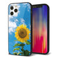 iPhone12 Pro 強化ガラス＆TPUスマホケース ガラプリ【KM877 ヒマワリ】