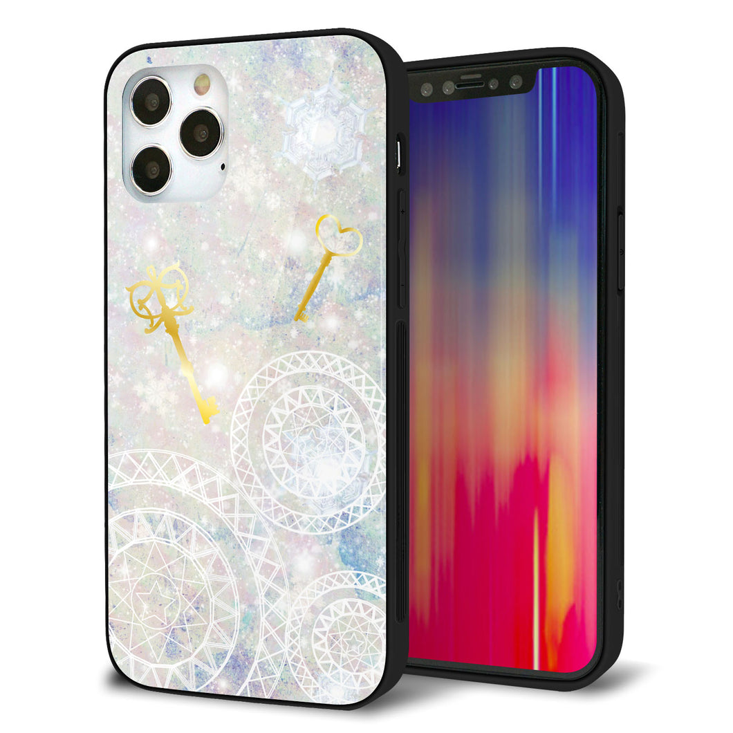 iPhone12 Pro 強化ガラス＆TPUスマホケース ガラプリ【KM881 魔法陣と鍵】
