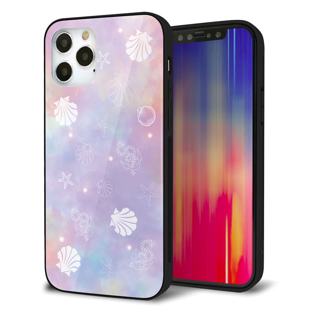 iPhone12 Pro 強化ガラス＆TPUスマホケース ガラプリ【KM883 シェル柄】