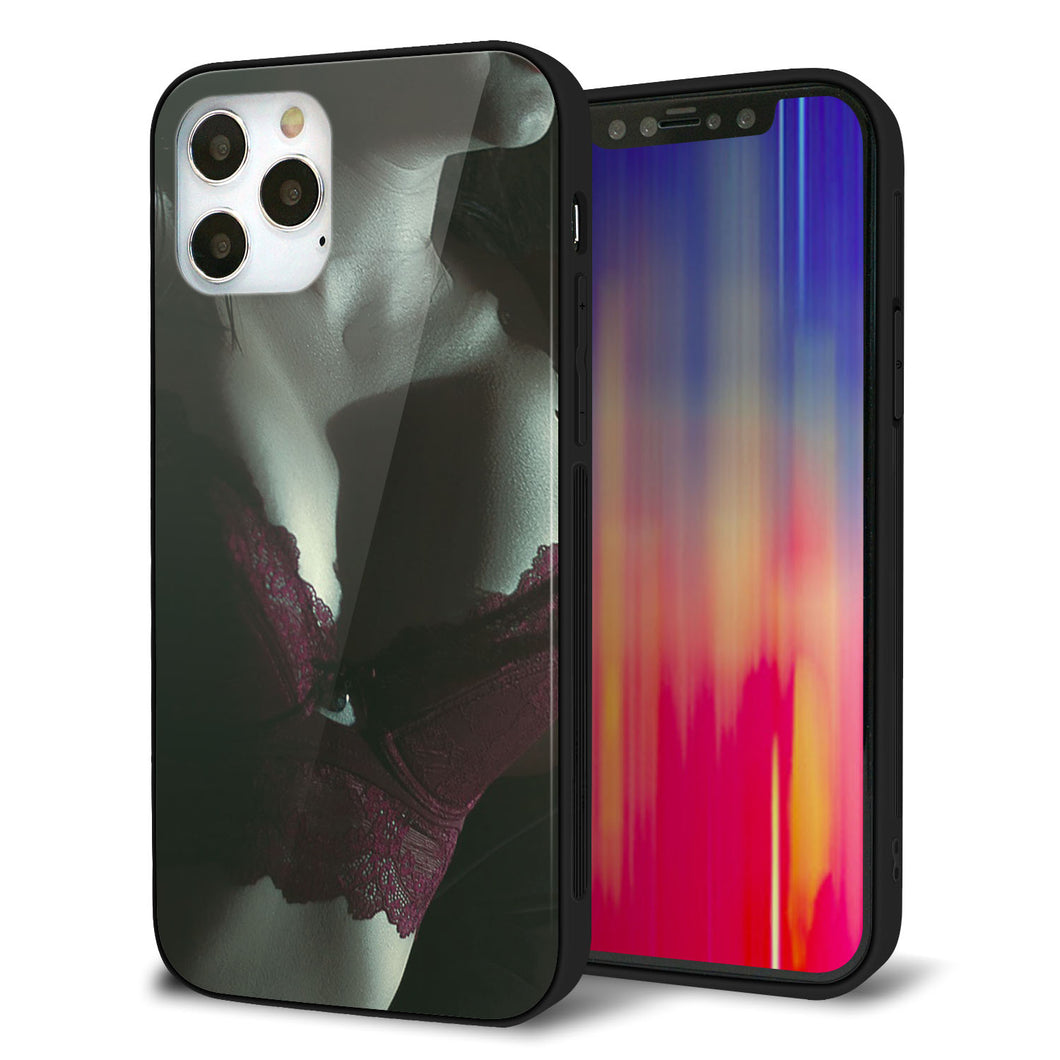 iPhone12 Pro 強化ガラス＆TPUスマホケース ガラプリ【KM887 ランジェリー】