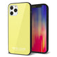 iPhone12 Pro 強化ガラス＆TPUスマホケース ガラプリ【KM897 パステルカラー(パステルイエロー)】